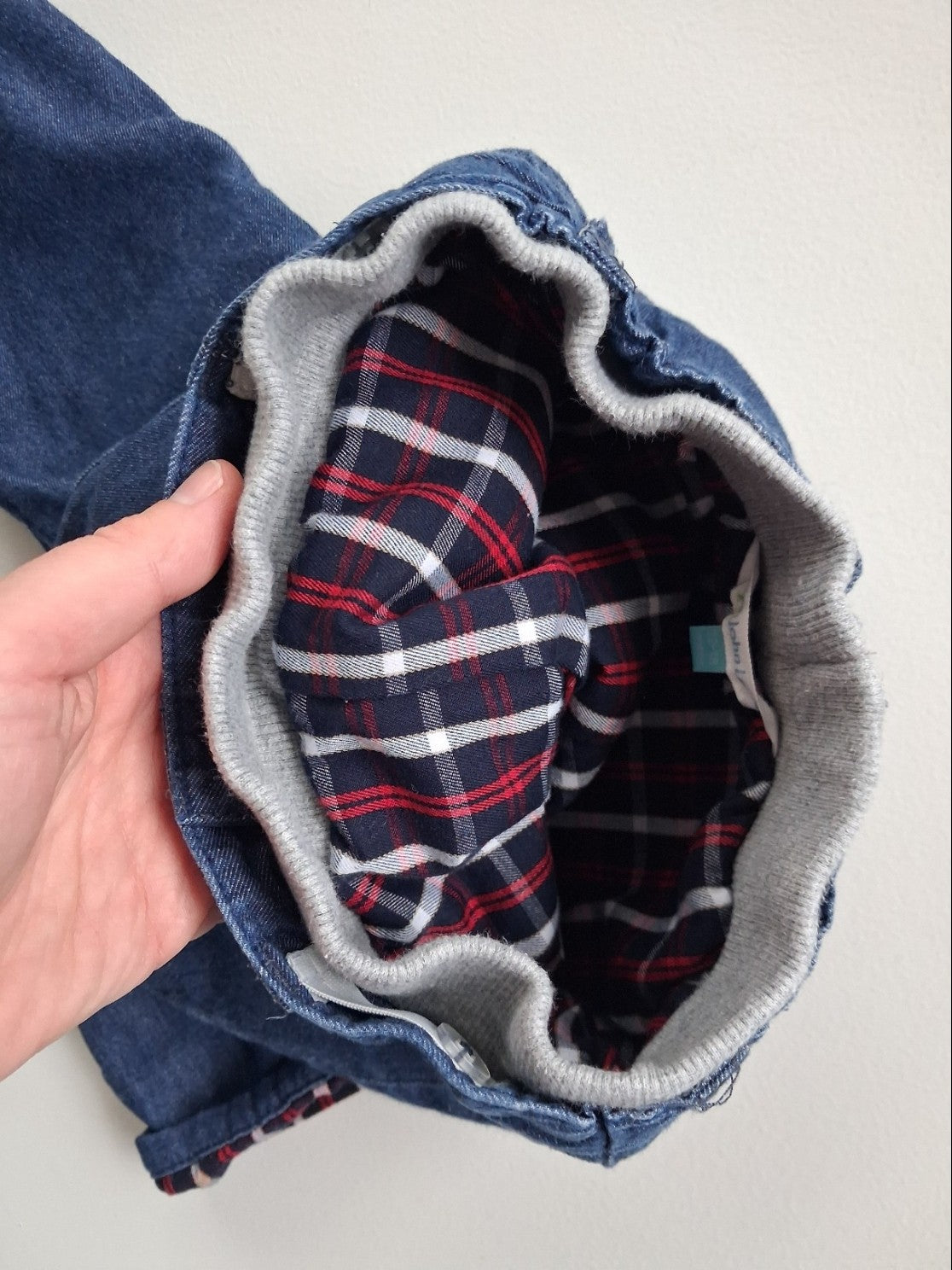 Tartan lined jeans 12-18 months