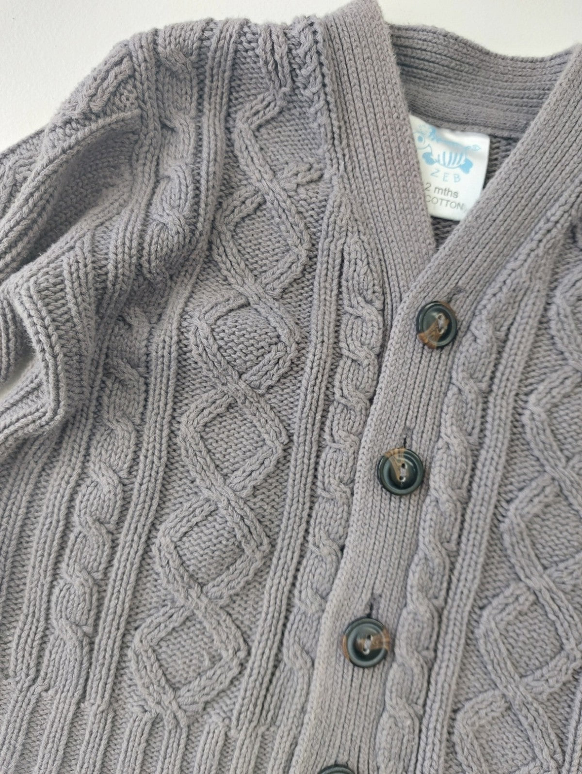 Cable knit Grandpa cardigan 6-18 months