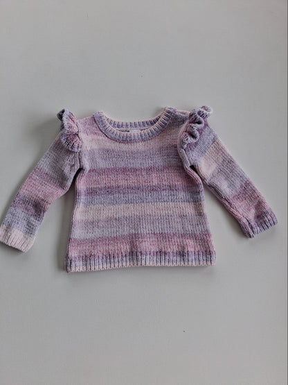 Striped ruffle shoulder jersey 12-18 months