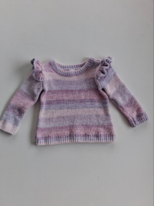 Striped ruffle shoulder jersey 12-18 months