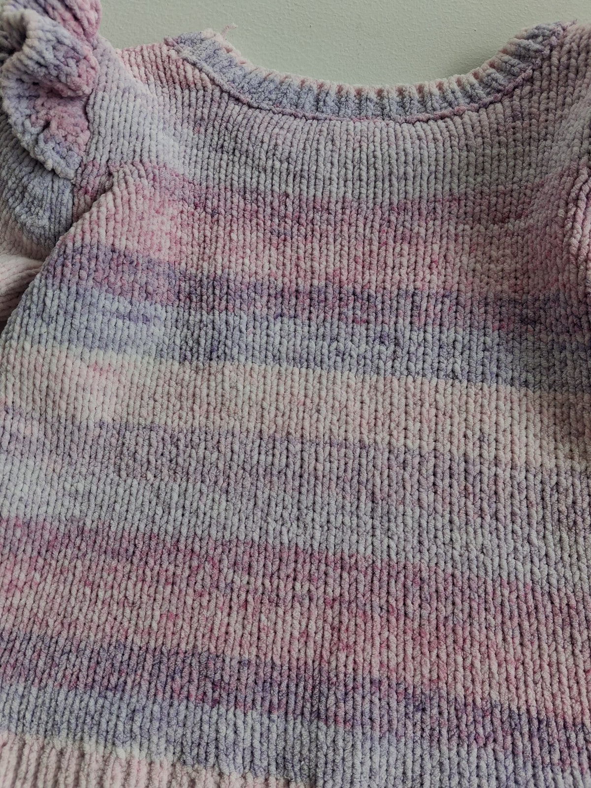 Striped ruffle shoulder jersey 12-18 months