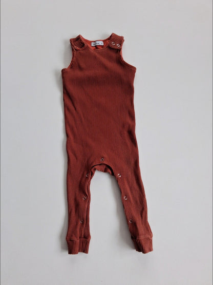 Rust ribbed overalls 12-18 months