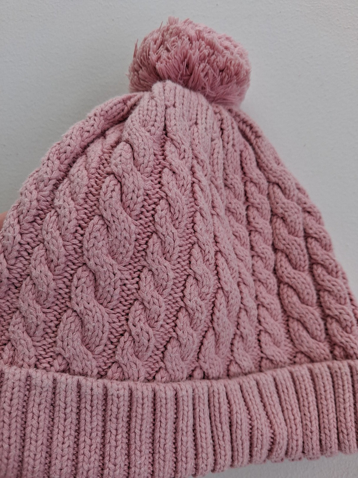 Pink cotton beanie 6-18 months