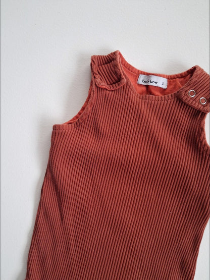 Rust ribbed overalls 12-18 months