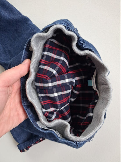 Tartan lined jeans 12-18 months
