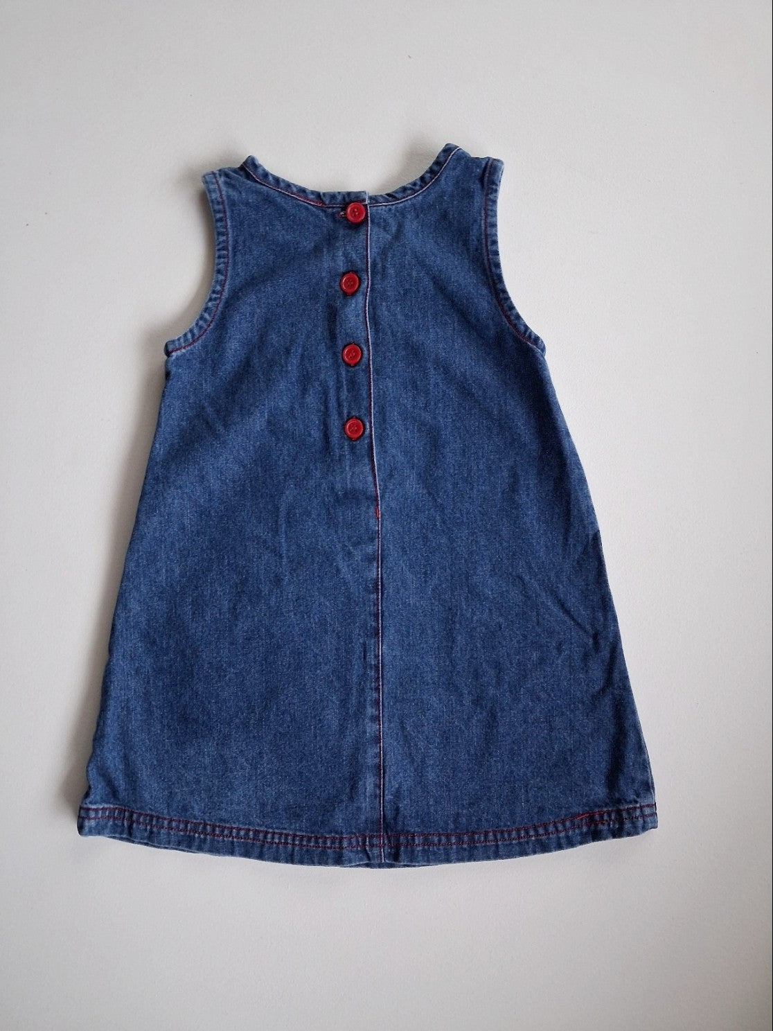 Denim dress with red bow size 2