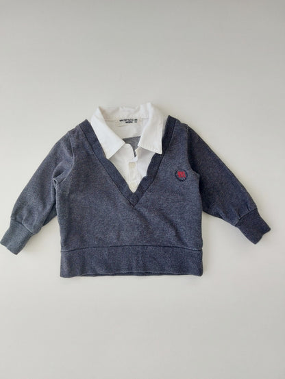Grandpa jersey with collar 9-12 months