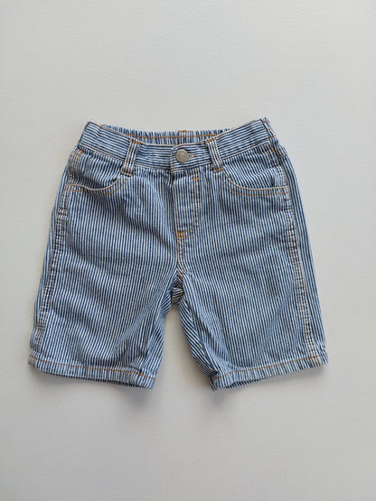 Striped denim shorts size 1-2