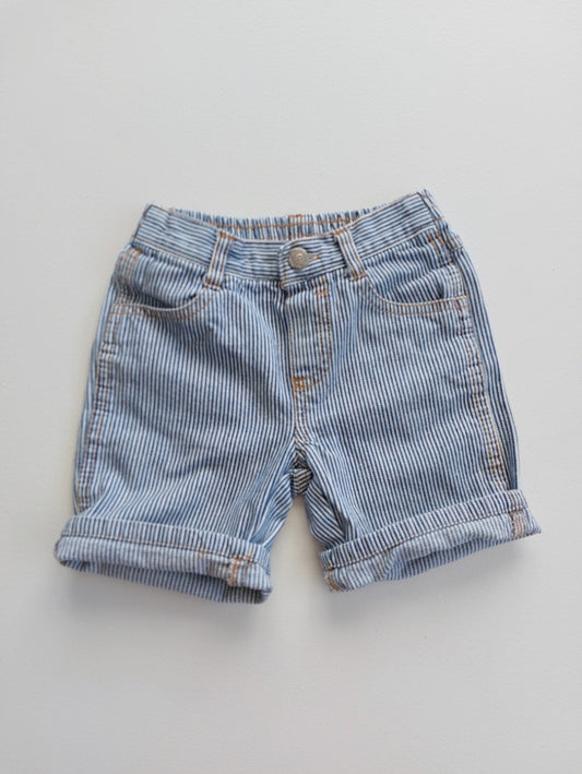 Striped denim shorts size 1-2