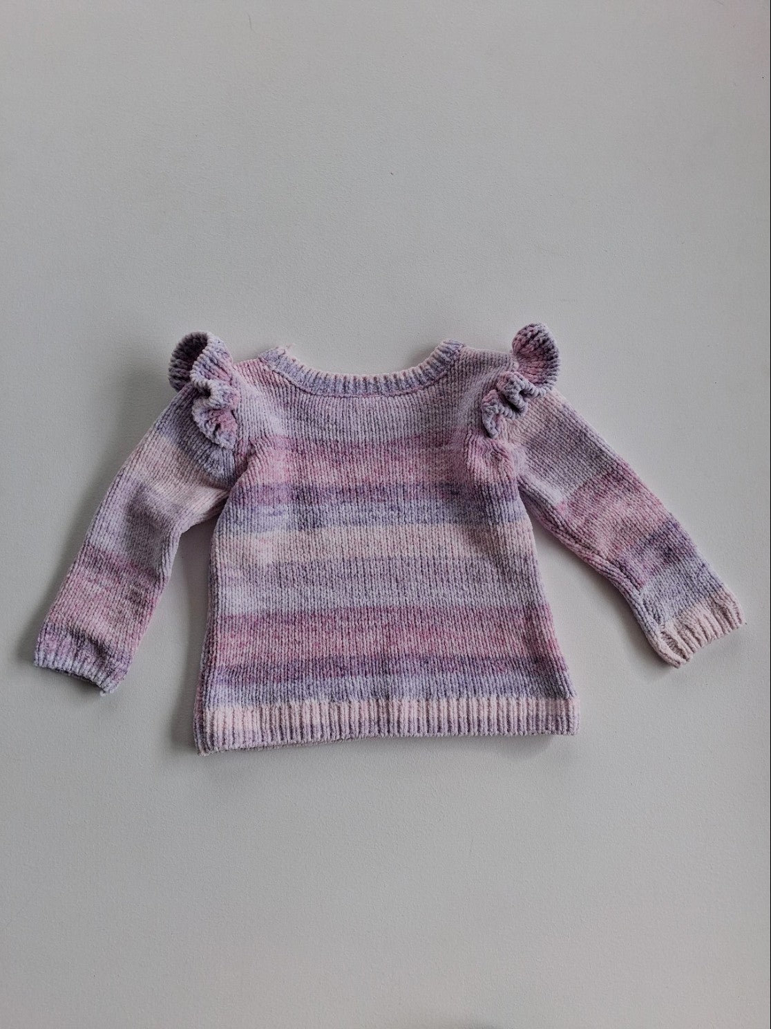 Striped ruffle shoulder jersey 12-18 months