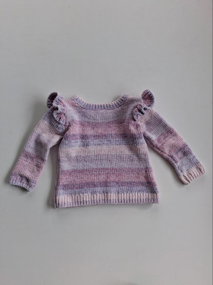 Striped ruffle shoulder jersey 12-18 months