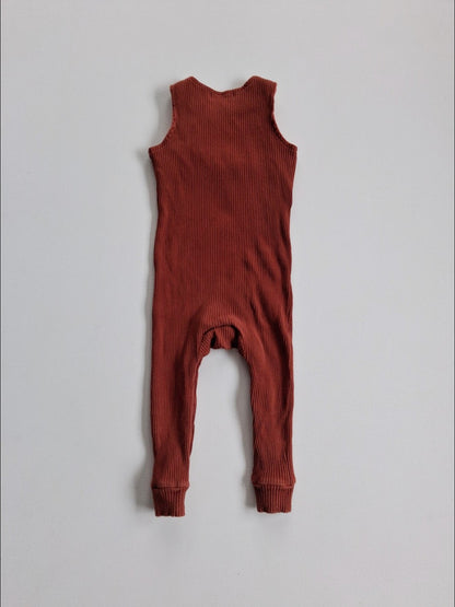 Rust ribbed overalls 12-18 months