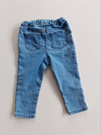 Floral embriodered jeans 9-12 months