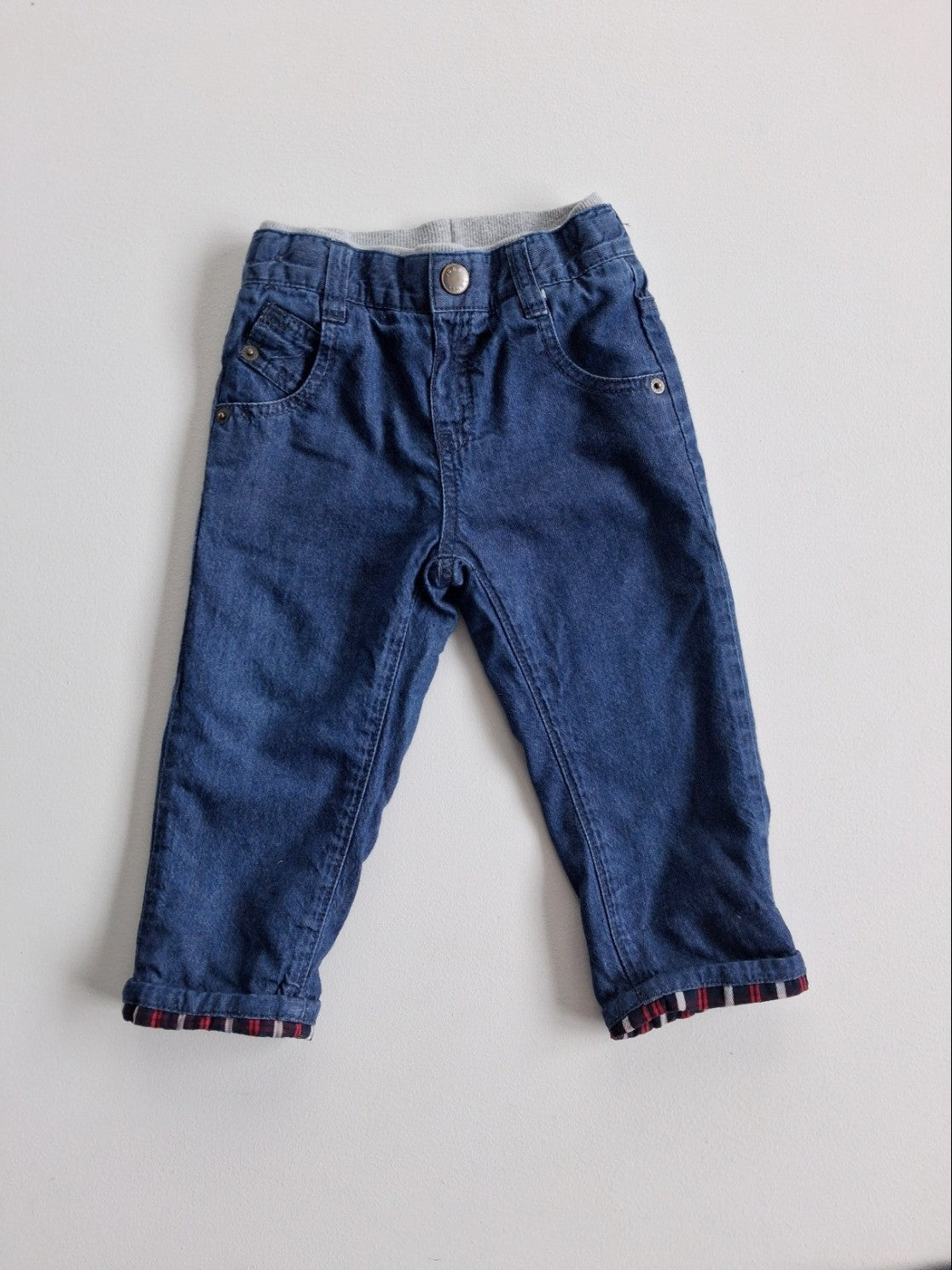 Tartan lined jeans 12-18 months