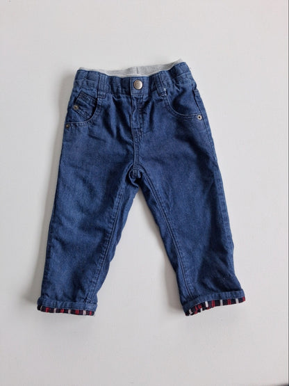Tartan lined jeans 12-18 months