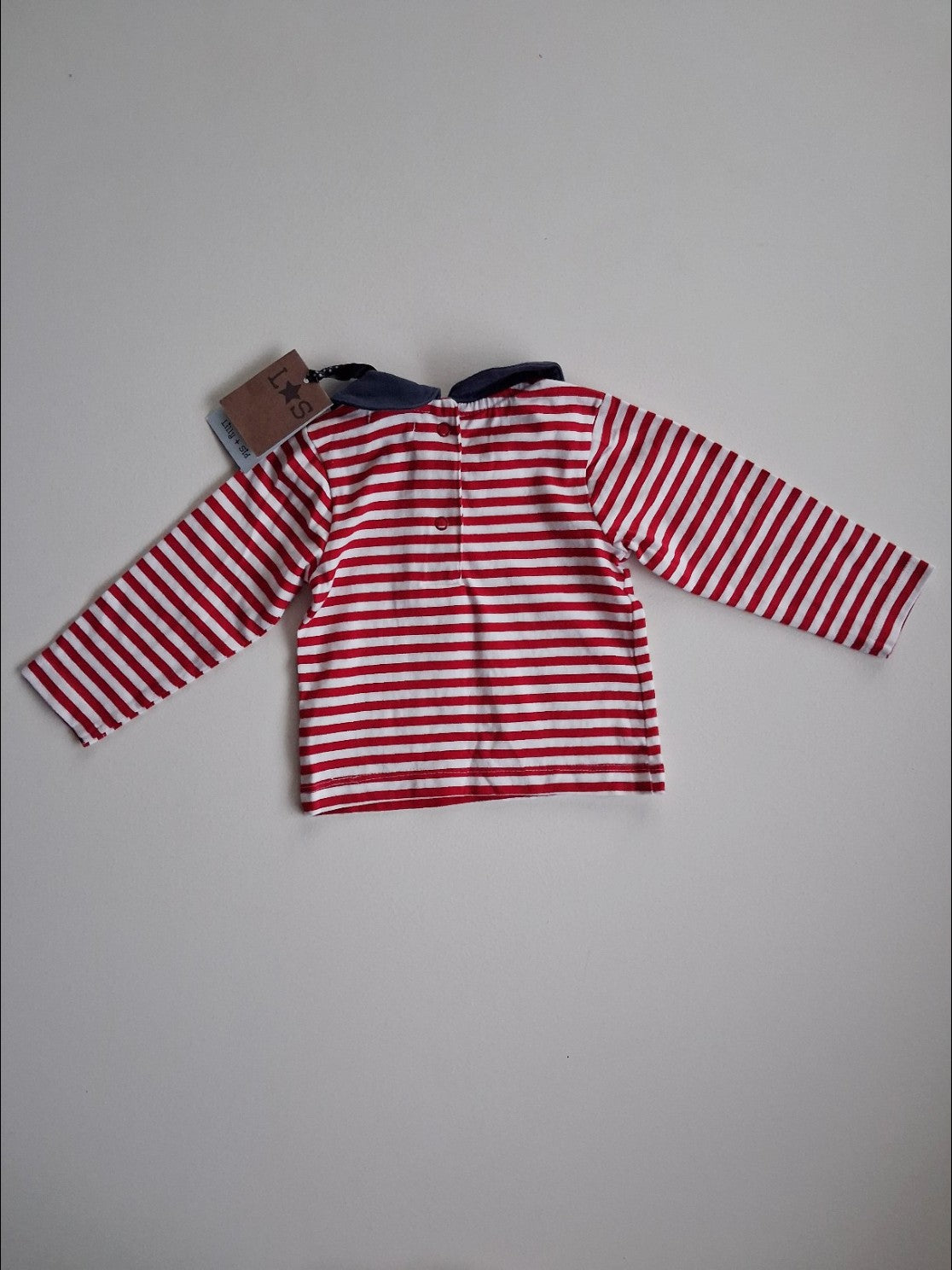 Peter Pan collar striped top 3-6 months