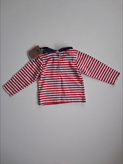 Peter Pan collar striped top 3-6 months