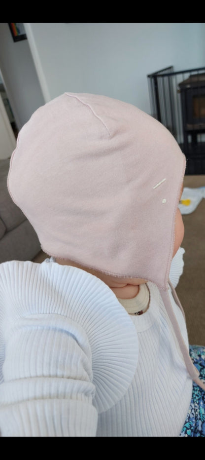 Dusky Pink bonnet 3-12 months