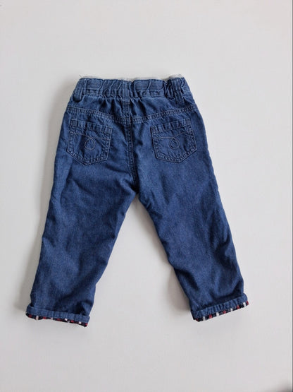 Tartan lined jeans 12-18 months