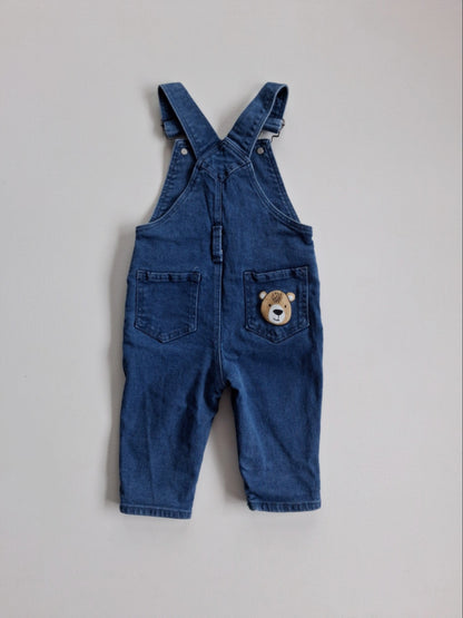 Stretch denim overalls 6-12 months
