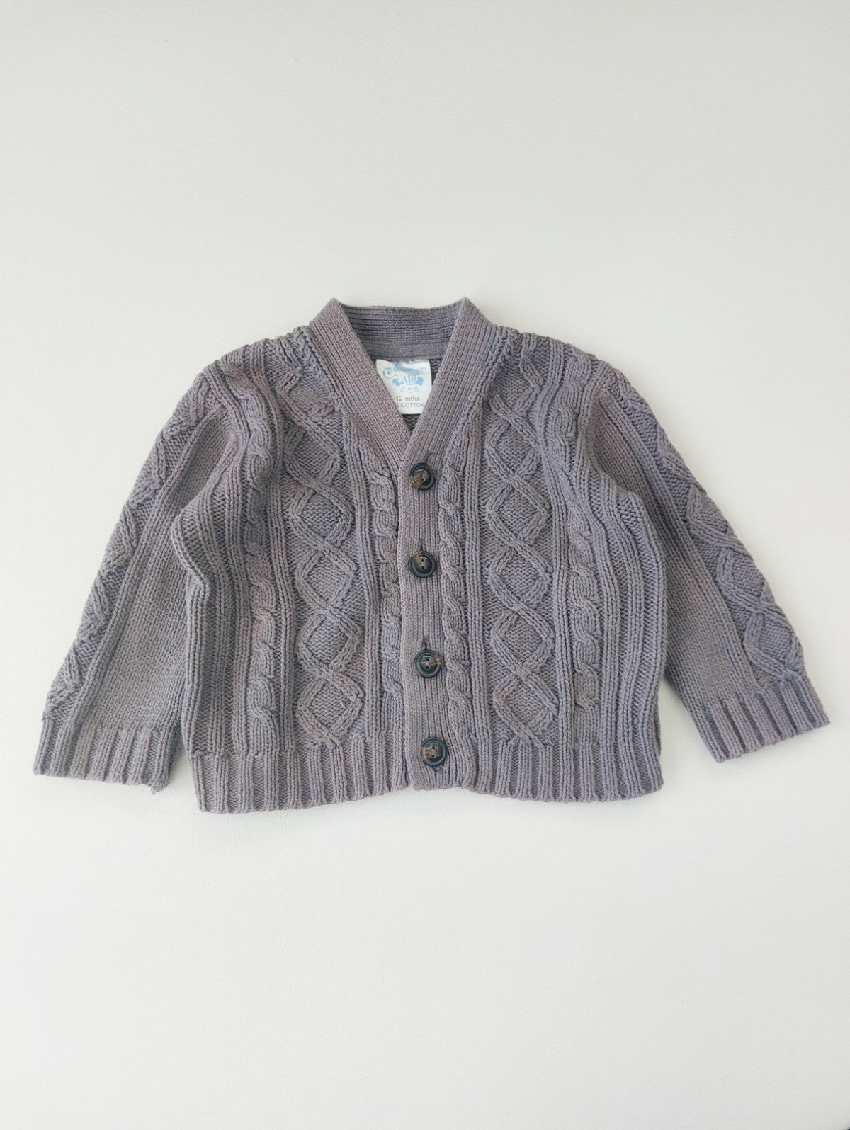 Cable knit Grandpa cardigan 6-18 months
