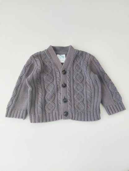 Cable knit Grandpa cardigan 6-18 months
