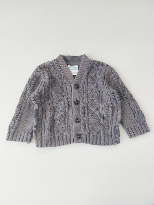 Cable knit Grandpa cardigan 6-18 months