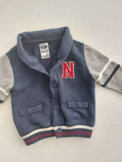 Button up "N" cardigan 9-12 months