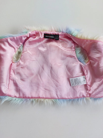Rainbow fluffy vest 6-12 months