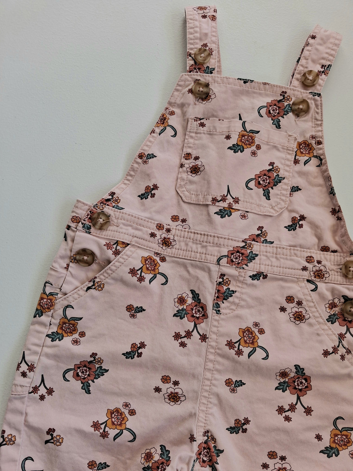 Floral shortalls size 2