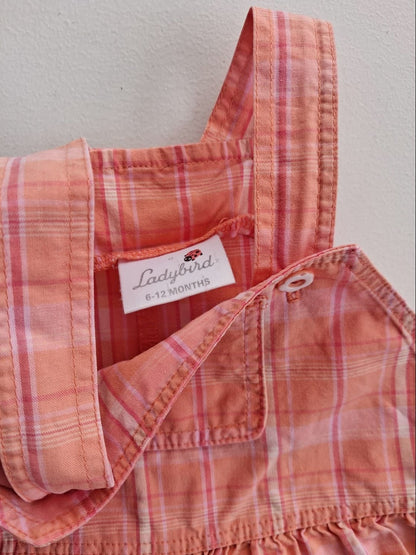 Peach shortalls 6-12 months