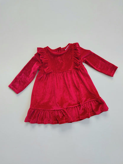 Red velour dress 6-12 months